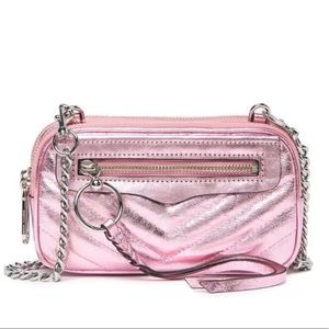 Rebecca Minkoff double zip shoulder crossbody in pink